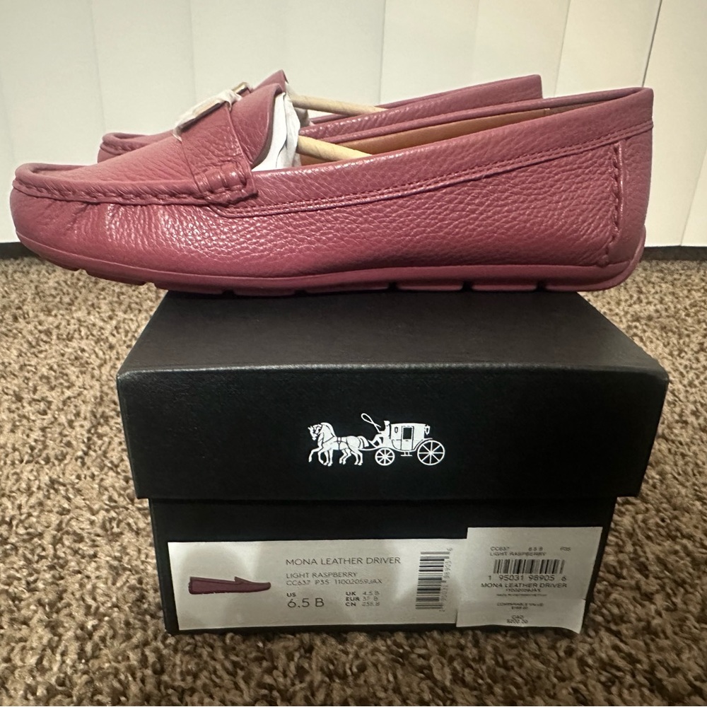 Coach Shoes - Mona Leather Driver Light Raspberry, size 6.5 B